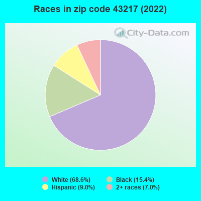 Races in zip code 43217 (2022)
