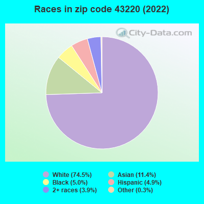 Races in zip code 43220 (2022)