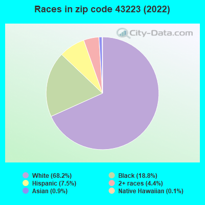 Races in zip code 43223 (2022)