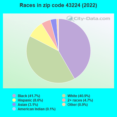 Races in zip code 43224 (2022)