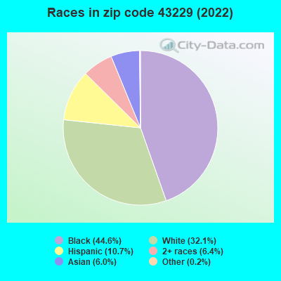 Races in zip code 43229 (2022)