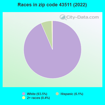 Races in zip code 43511 (2022)
