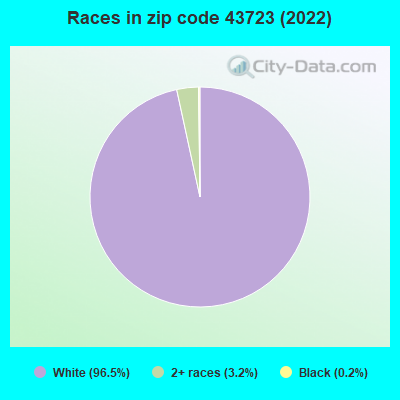 Races in zip code 43723 (2022)