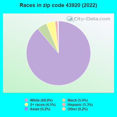 Races in zip code 43920 (2022)