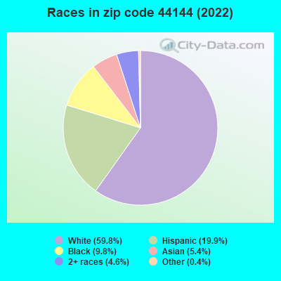 Races in zip code 44144 (2022)