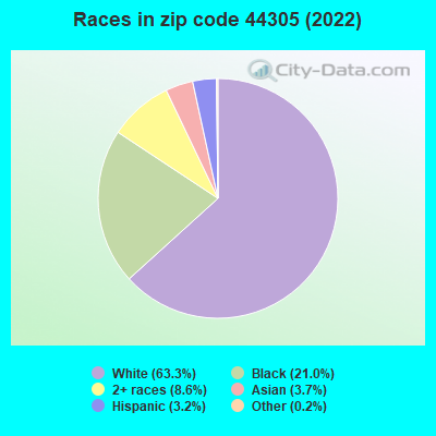 Races in zip code 44305 (2022)