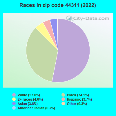 Races in zip code 44311 (2022)