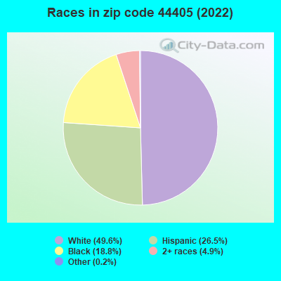 Races in zip code 44405 (2022)
