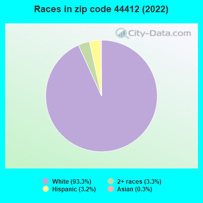 Races in zip code 44412 (2022)