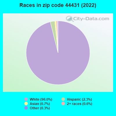 Races in zip code 44431 (2022)