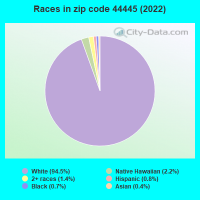 Races in zip code 44445 (2022)