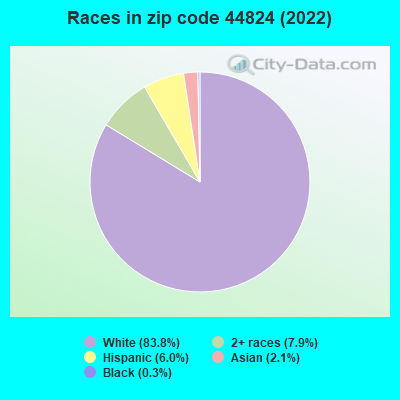 Races in zip code 44824 (2022)