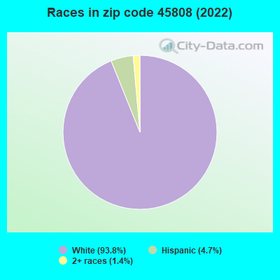 Races in zip code 45808 (2022)