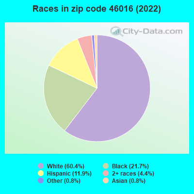 Races in zip code 46016 (2022)