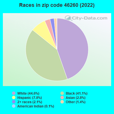Races in zip code 46260 (2022)