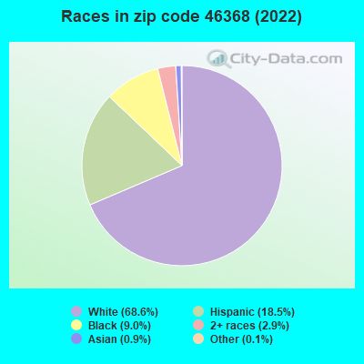 Races in zip code 46368 (2022)