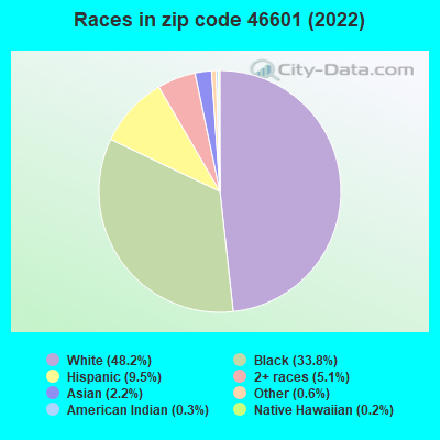 Races in zip code 46601 (2022)