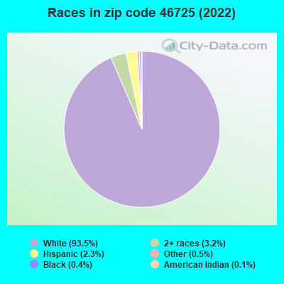 Races in zip code 46725 (2022)