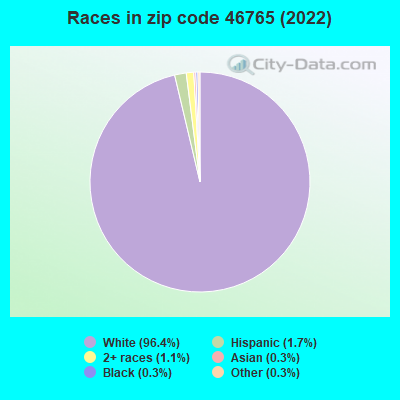 Races in zip code 46765 (2022)