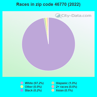 Races in zip code 46770 (2022)