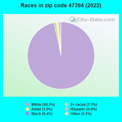 Races in zip code 47394 (2022)