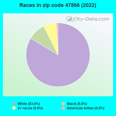 Races in zip code 47866 (2022)