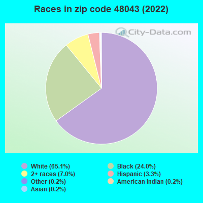 Races in zip code 48043 (2022)