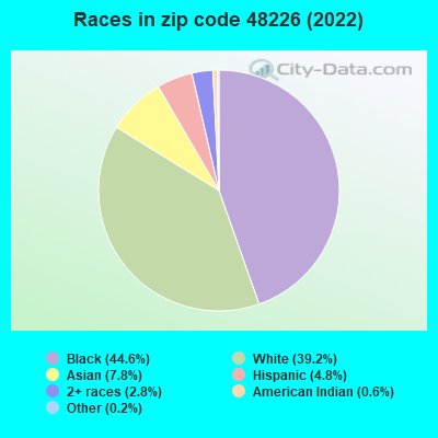 Races in zip code 48226 (2022)