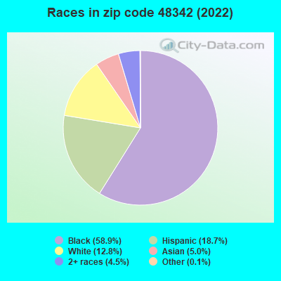 Races in zip code 48342 (2022)