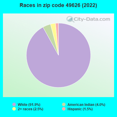 Races in zip code 49626 (2022)