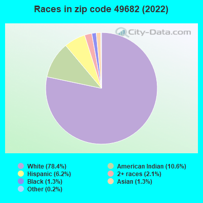 Races in zip code 49682 (2022)