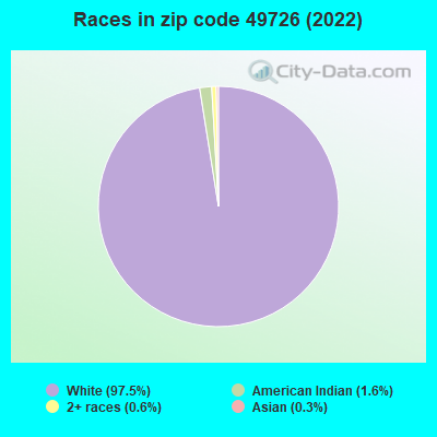 Races in zip code 49726 (2022)