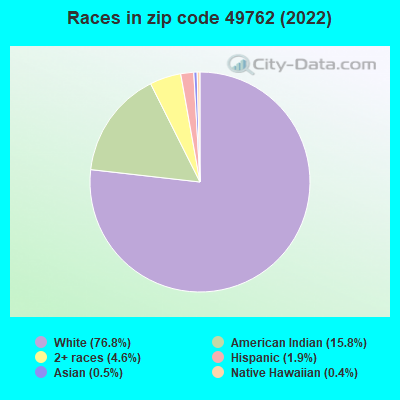 Races in zip code 49762 (2022)