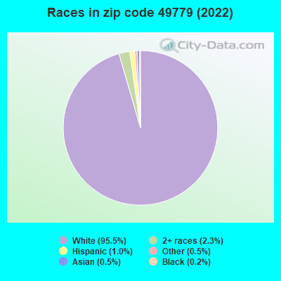Races in zip code 49779 (2022)
