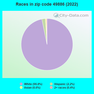 Races in zip code 49886 (2022)