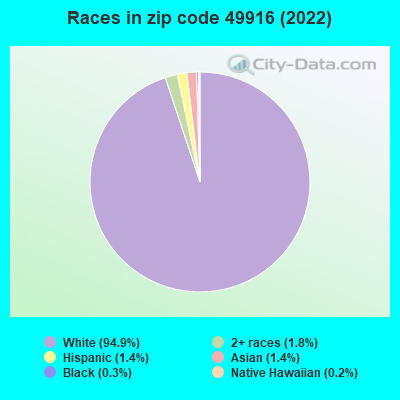 Races in zip code 49916 (2022)