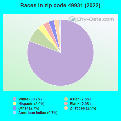 Races in zip code 49931 (2022)