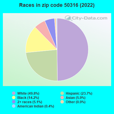 Races in zip code 50316 (2022)