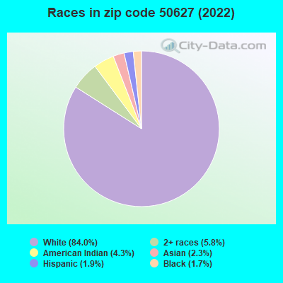 Races in zip code 50627 (2022)