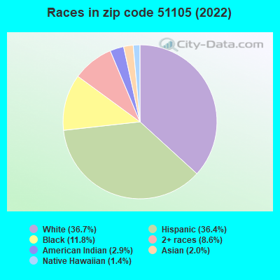 Races in zip code 51105 (2022)