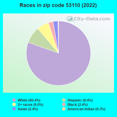 Races in zip code 53110 (2022)
