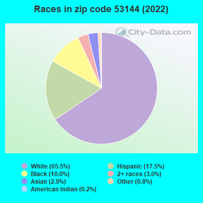 Races in zip code 53144 (2022)