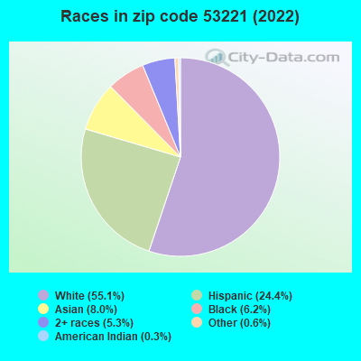 Races in zip code 53221 (2022)