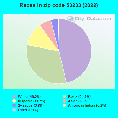 Races in zip code 53233 (2022)