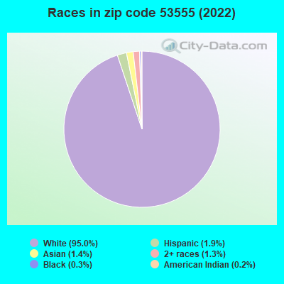 Races in zip code 53555 (2022)