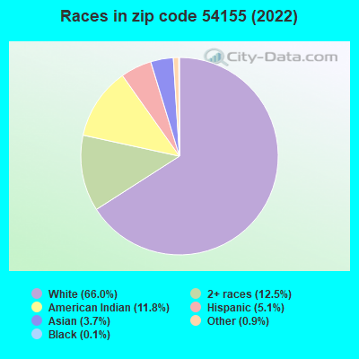 Races in zip code 54155 (2022)
