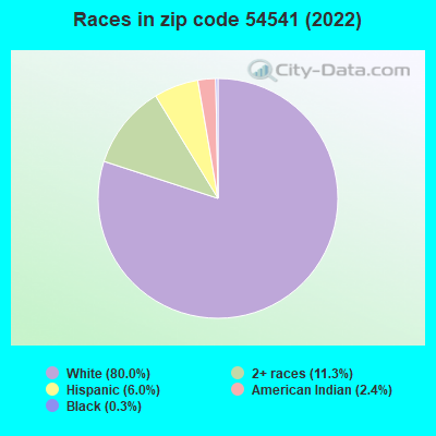 Races in zip code 54541 (2022)