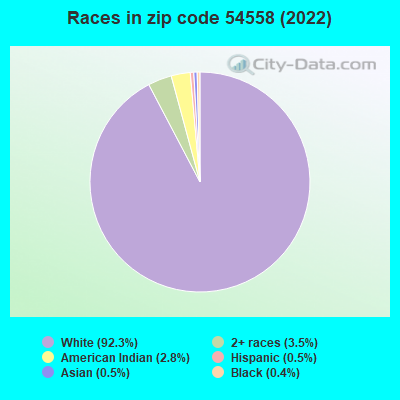 Races in zip code 54558 (2022)
