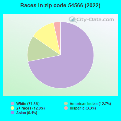 Races in zip code 54566 (2022)