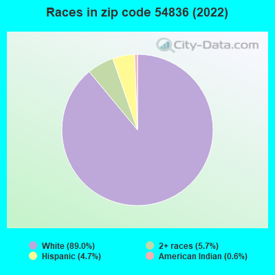 Races in zip code 54836 (2022)